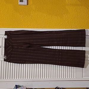 Y2K Studio Y Pinstriped Brown Flare Pants